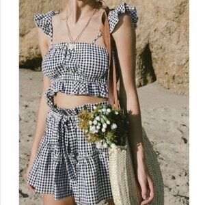 Blue Life Gingham Set (includes top and skort)